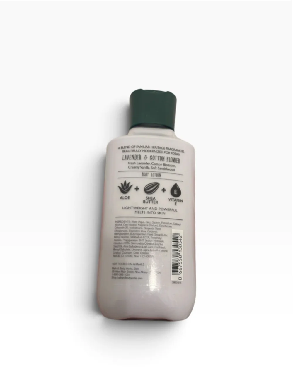 BATH & BODY WORKS LOTION LAVENDER & COTTON FLOWER 8 OZ.